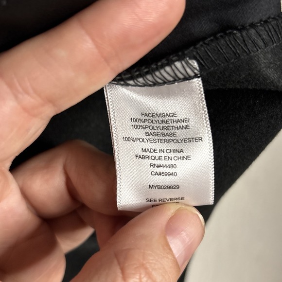 Tinseltown Black Faux Leather Mini Skirt with Drawstring Waist & Pockets, Size L - Picture 7 of 9